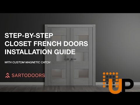 Solid French Double Doors Frosted Glass | Quadro 4002 Nordic White | Wood Solid Panel Frame Trims | Closet Bedroom Sturdy Doors -56" x 84" (2* 28x84) photo#5