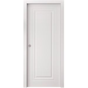 Sliding Pocket Door 36 x 96 inches | BASIC 9111 White | Kit Rail Hardware | Solid Wood Interior Bedroom Doors