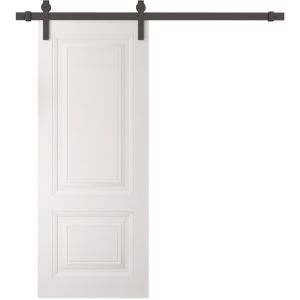 Barn Door 30 x 80 inches | BASIC 9422 White | 6.6FT Rail Track Heavy Hardware Set | Solid Panel Interior Doors