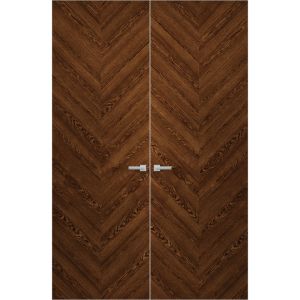 Hidden Double Doors | Ego 5005 Cognac Oak Veneer Concealed Metal Frame 36" x 80" (2* 18x80) Left-hand Inswing