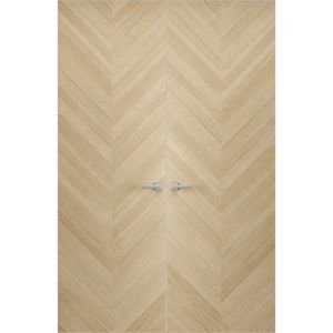 Hidden Double Doors | Ego 5005 Painted White Oak Concealed Metal Frame 36" x 80" (2* 18x80) Left-hand Inswing
