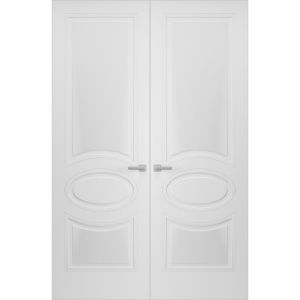 Hidden Double Doors | Mela 7001 White Silk Concealed Metal Frame 36" x 80" (2* 18x80) Right-hand Inswing