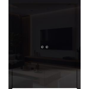 Sliding Double Pocket Doors 56 x 96 inches | Planum 0010 Gloss Black | Kit Rail Hardware | Solid Wood Interior Bedroom Doors