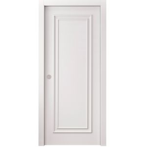 Sliding Pocket Door 28 x 96 inches | ROYAL 9811 White Enamel | Kit Rail Hardware | Solid Wood Interior Bedroom Doors