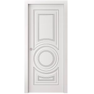 Sliding Pocket Door 18 x 84 inches | ROYAL 9855 White Enamel | Kit Rail Hardware | Solid Wood Interior Bedroom Doors
