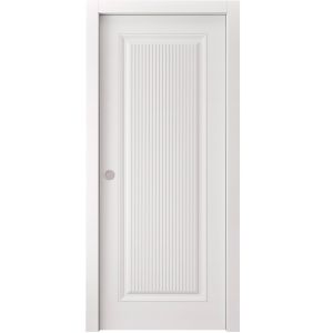 Sliding Pocket Door 28 x 80 inches | ROYAL 9888 White Enamel | Kit Rail Hardware | Solid Wood Interior Bedroom Doors