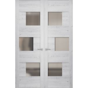 Hidden Double Doors | Sete 6933 Nordic White Concealed Metal Frame 36" x 80" (2* 18x80) Right-hand Inswing