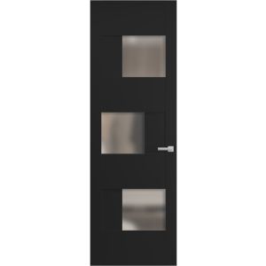 Hidden Door | Sete 6933 Matte Black Concealed Metal Frame 18" x 80" Left-hand Inswing