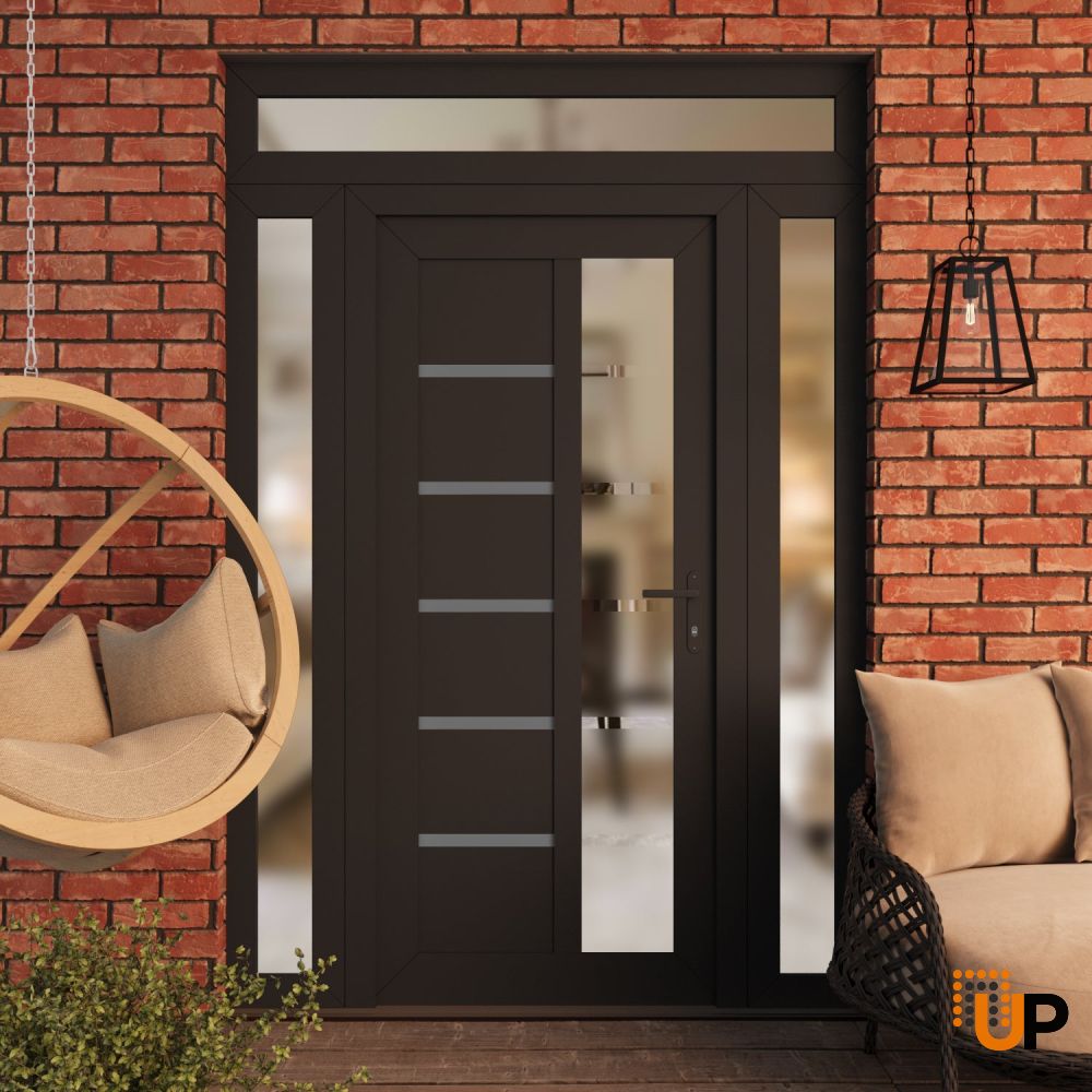 Manux 8088 vinyl (upvc) door 60x94 (12+36+12x80+14) grey upvc Photo #3