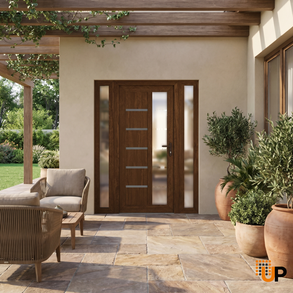 Manux 8088 vinyl (upvc) door 64x80 (14+36+14x80) brown upvc Photo #3