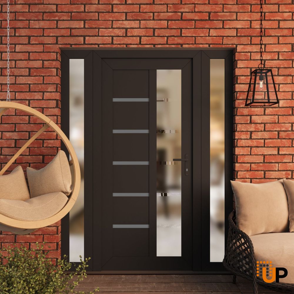 Manux 8088 vinyl (upvc) door 64x80 (14+36+14x80) grey upvc Photo #3