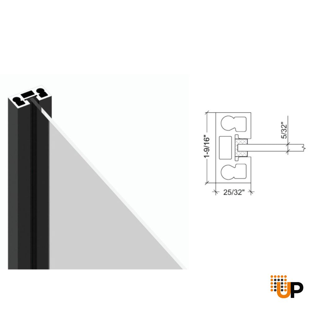 Aluminum Interior Hidden Door | Lumo 1808 Black Clear Glass with Frame 24" x 80" Right-hand Inswing photo#4