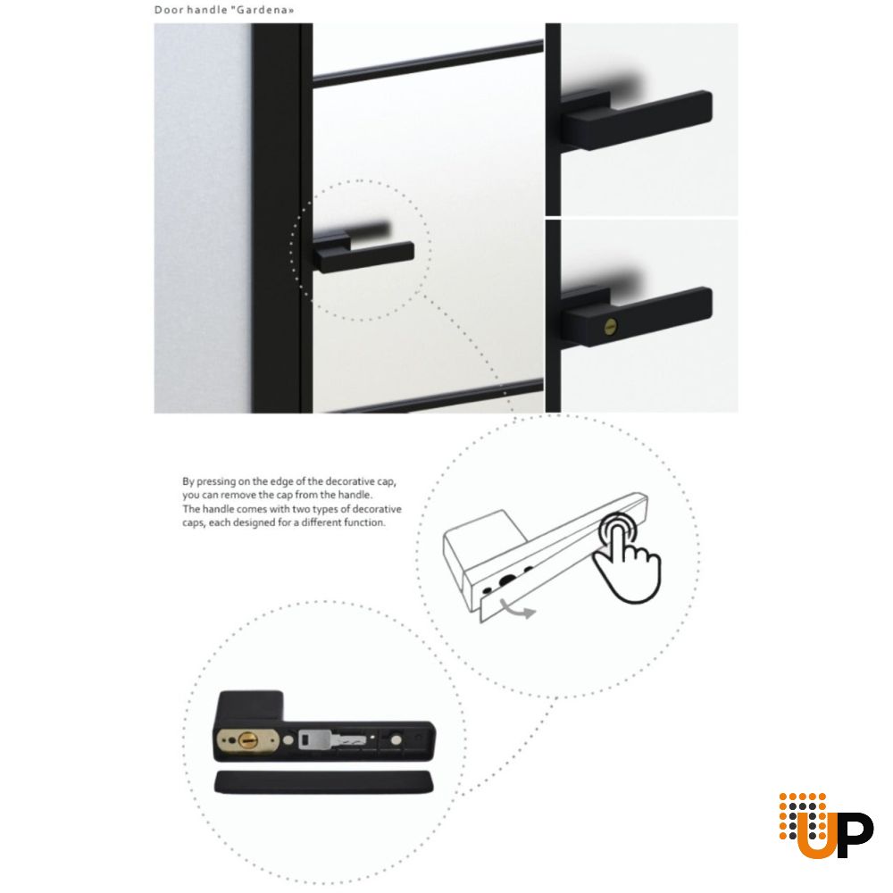Aluminum Interior Door | Lumo 1807 Black Clear Glass with Frame, Trims, Extensions 24" x 80" Right-hand Inswing photo#5