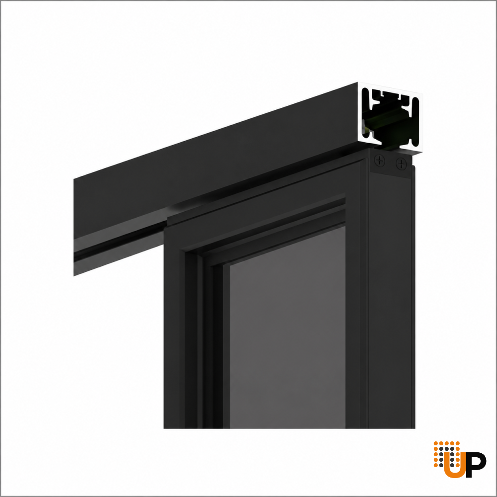Lumo 1900 interior barn door 24x80 black aluminum Photo #10