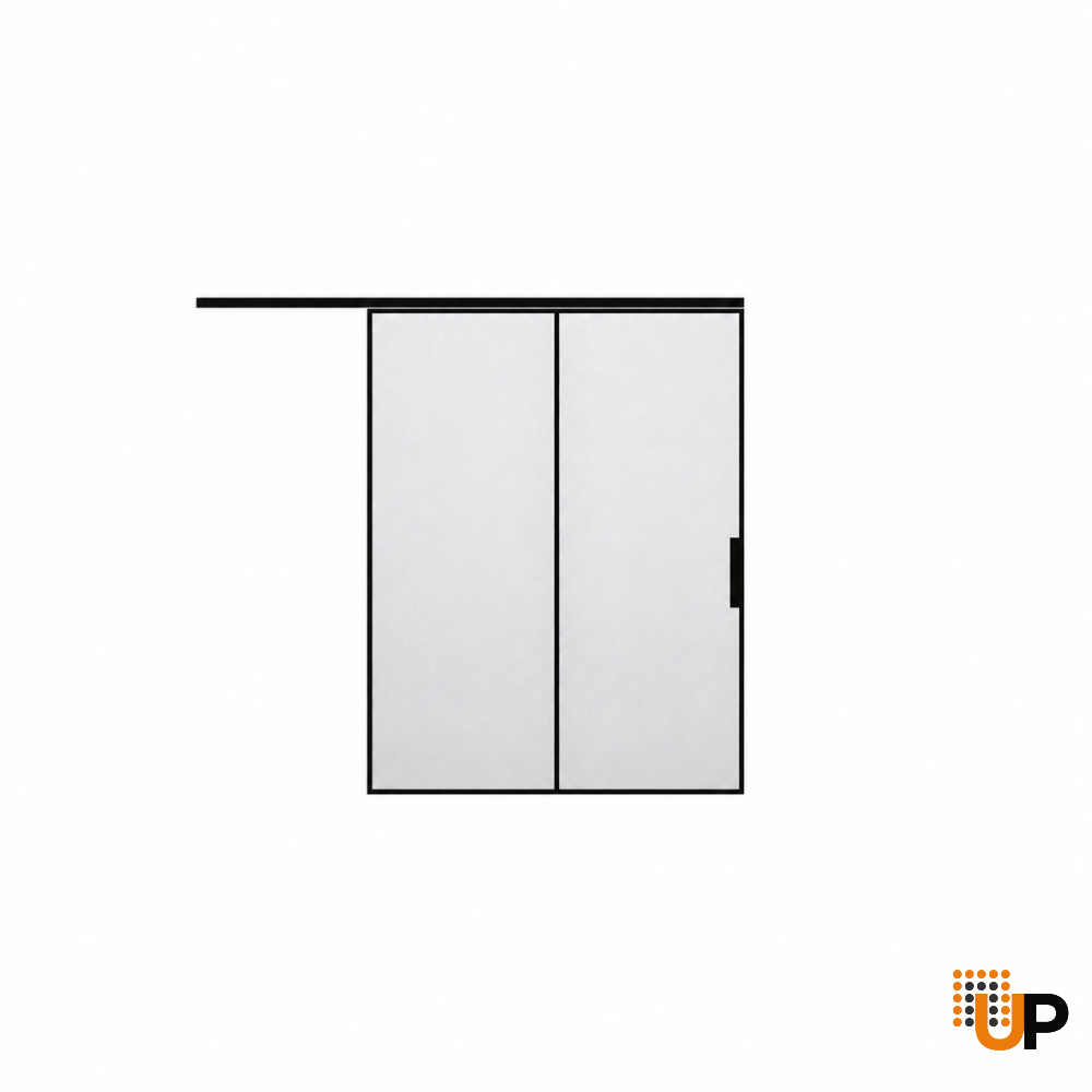 Lumo 1900 interior barn bypass door 48x80 (2* 24x80) black aluminum Photo #1