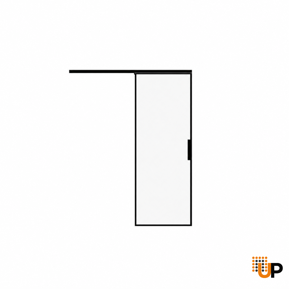 Lumo 1800 interior hidden barn door 28x96 black aluminum Photo #1