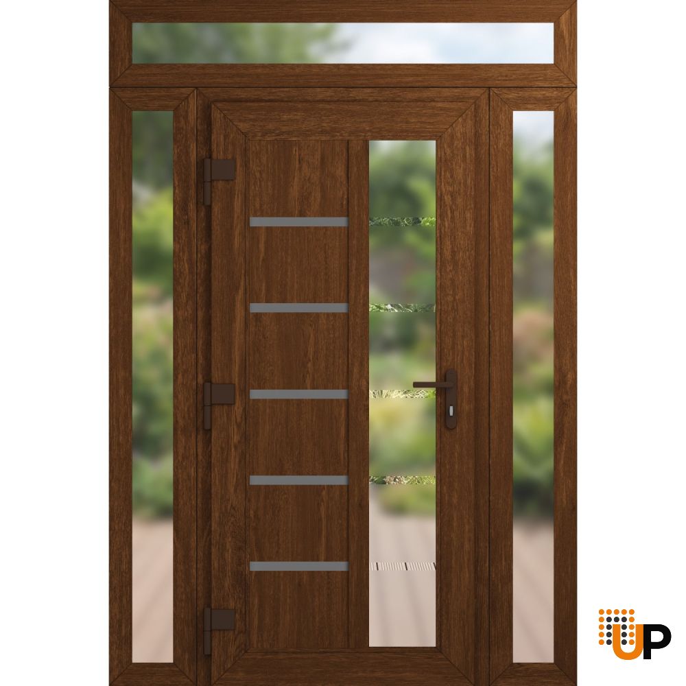 Manux 8088 vinyl (upvc) door 60x94 (12+36+12x80+14) brown upvc Photo #2