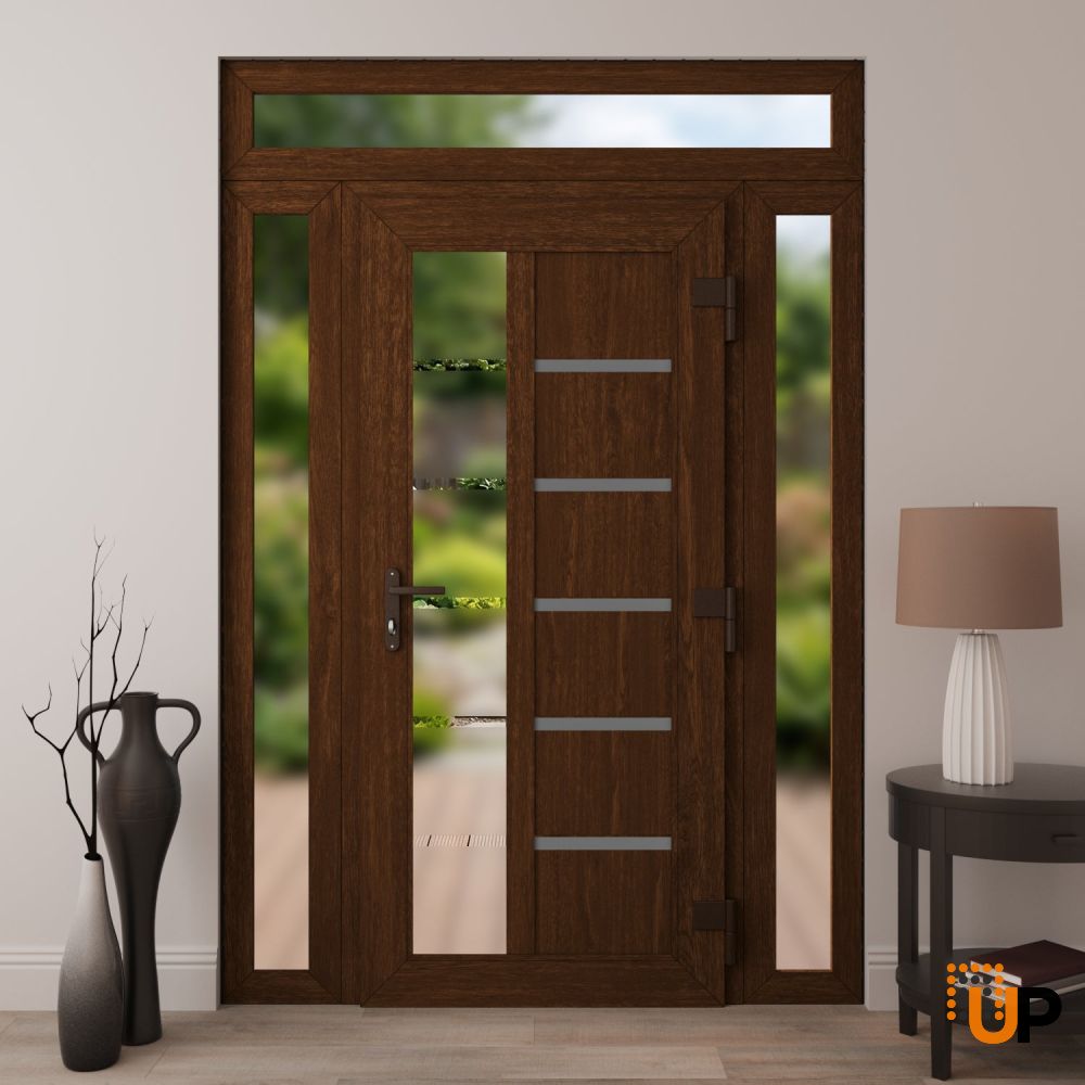 Manux 8088 vinyl (upvc) door 60x94 (12+36+12x80+14) brown upvc Photo #4