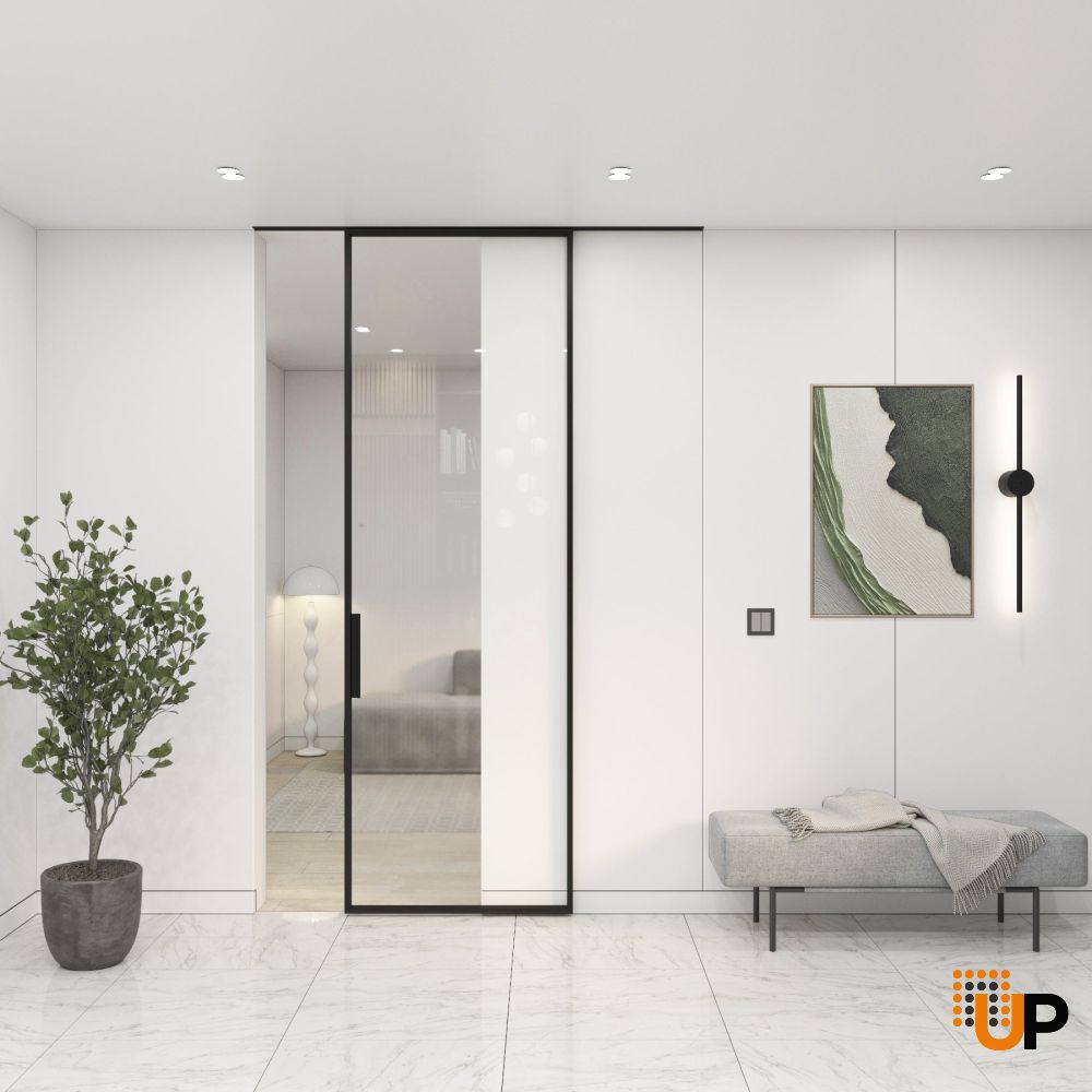 Lumo 1800 interior hidden barn door 28x96 black aluminum Photo #2
