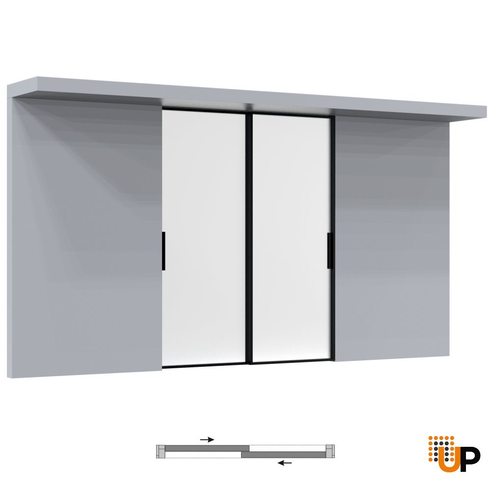 Lumo 1800 interior closet bypass door 48x80 (2* 24x80) black aluminum Photo #4
