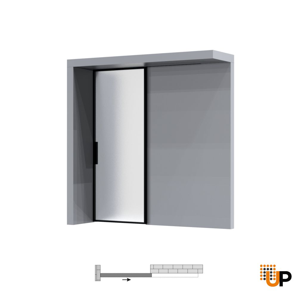 Lumo 1800 interior hidden barn door 28x96 black aluminum Photo #5