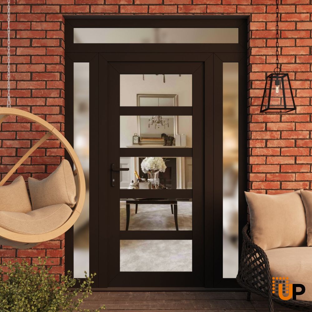 Manux 8522 exterior metal-plastic door 60x94 (12+36+12x80+14) black upvc Photo #3