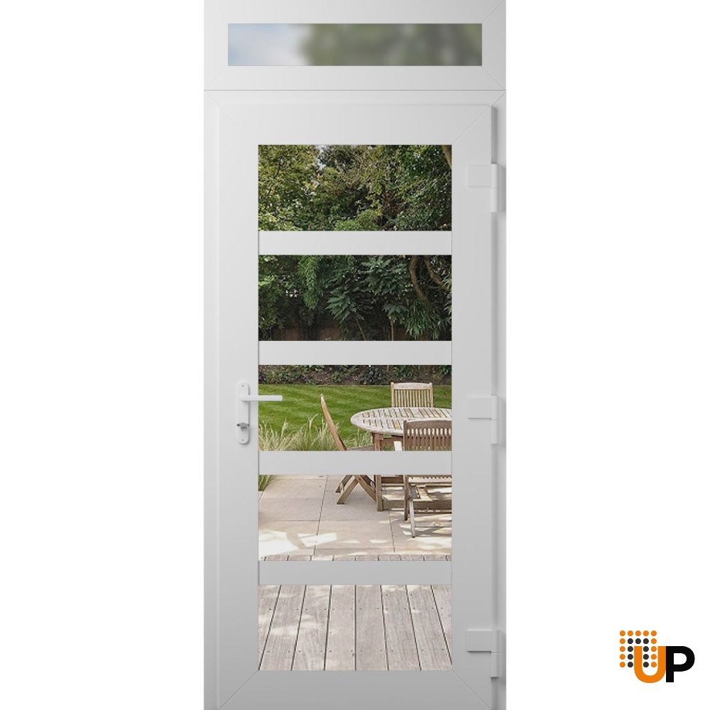 Manux 8522 exterior metal-plastic door 30x94 (30x80+14) white upvc Photo #2