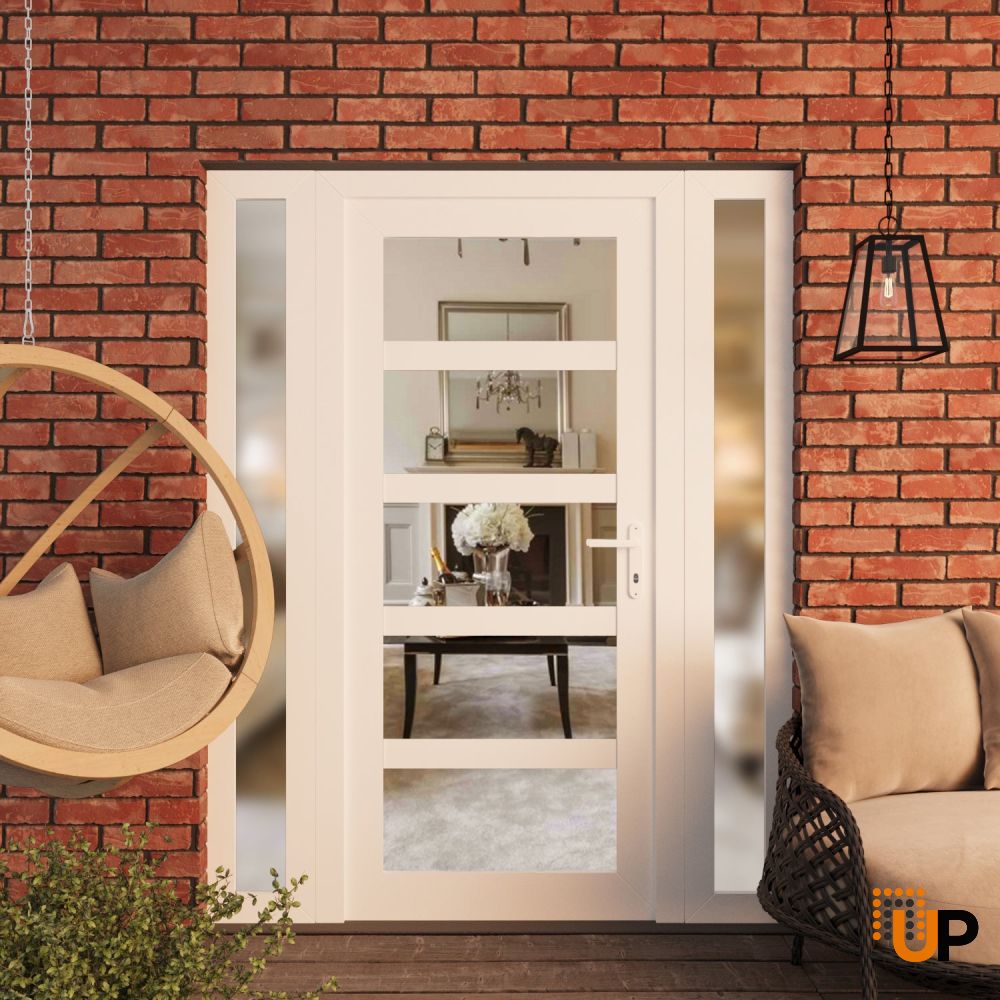 Manux 8522 exterior metal-plastic door 60x80 (12+36+12x80) white upvc Photo #3