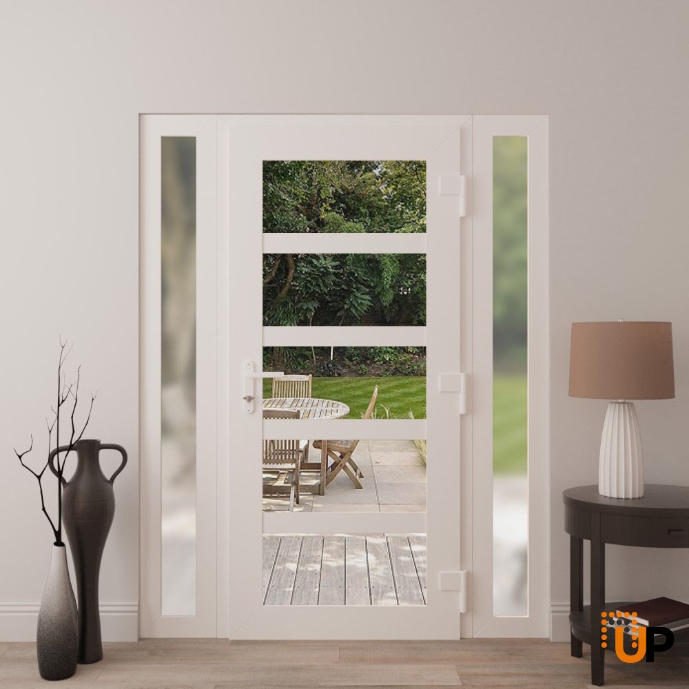 Manux 8522 exterior metal-plastic door 60x80 (12+36+12x80) white upvc Photo #4