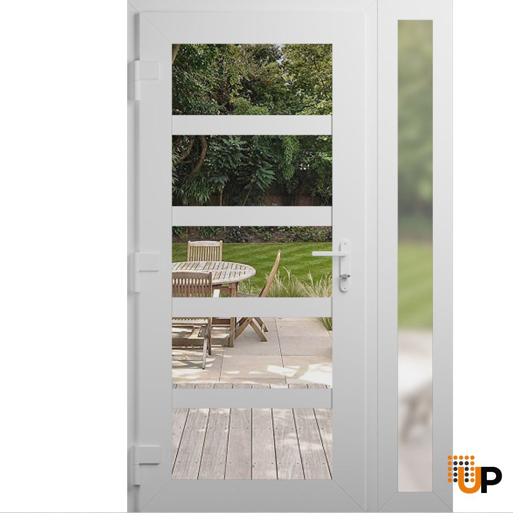 Manux 8522 exterior metal-plastic door 50x80 (36+14x80) white upvc Photo #2