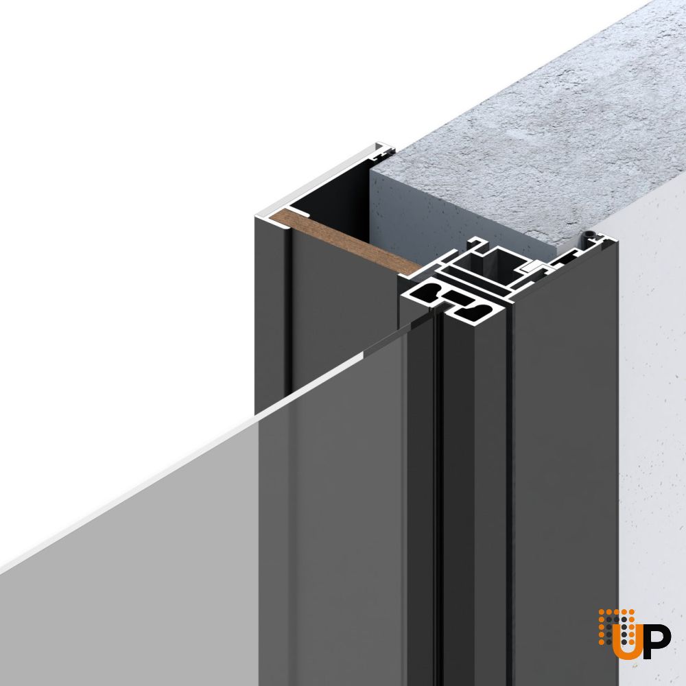 Aluminum Interior Door | Lumo 1902 Black Frosted Glass with Frame, Trims, Extensions 24" x 80" Right-hand Inswing photo#6