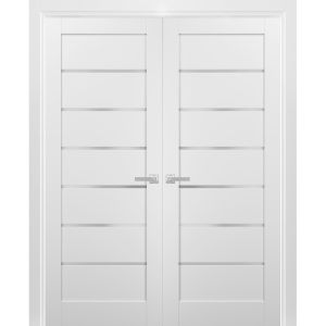 Pantry Kitchen Lite Door with Hardware | Quadro 4117 White Silk with ...