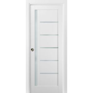 French Double Panel Lite Doors with Hardware | Quadro 4088 White Silk ...