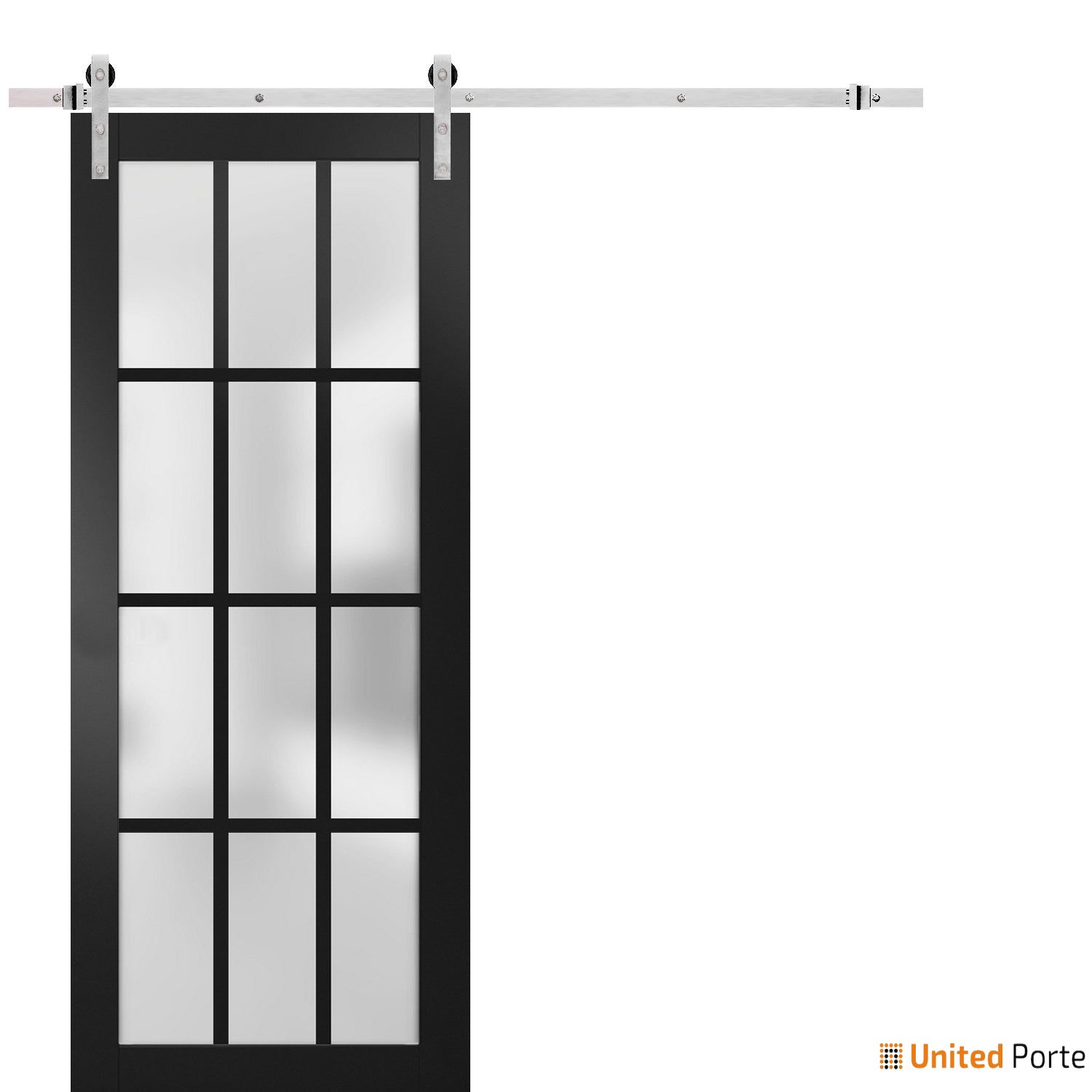 Sturdy Barn Door 30 x 80 inches | Lucia 2661 Matte White | Top Mount 6.6FT  Rail Hangers Heavy Hardware Set | Solid Panel Interior Doors