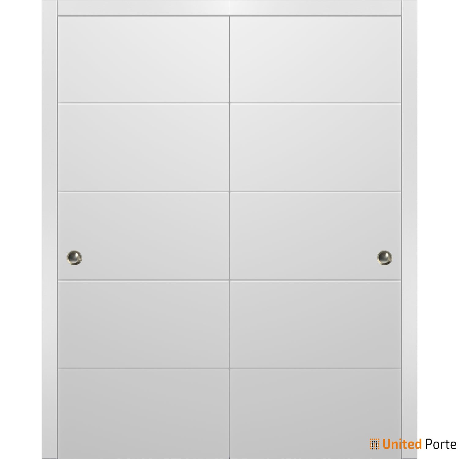 Bypass Closet Doors 72 x 80 inches with Hardware, Planum 0010 Chocolate  Ash, Wheels Pulls Rails