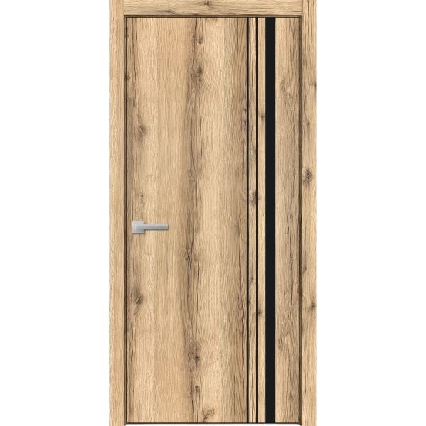 Modern Wood Interior Door with Hardware | Planum 0011 Oak | Single Panel Frame Trims | Bathroom Bedroom Sturdy Doors