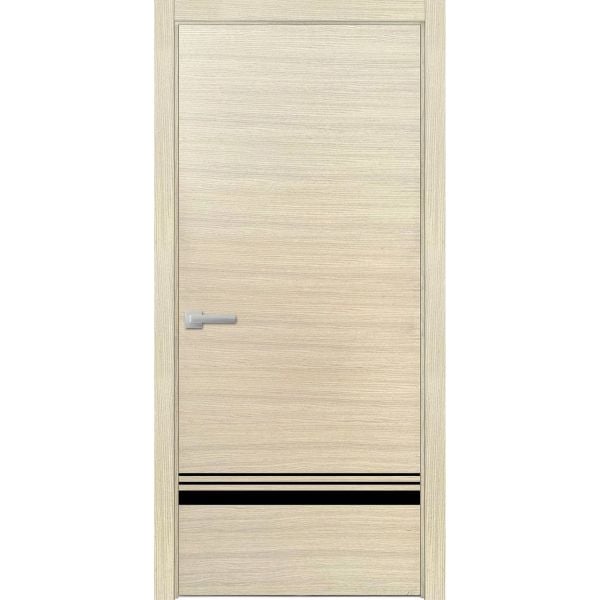 Modern Wood Interior Door with Hardware | Planum 0012 Natural Veneer | Single Panel Frame Trims | Bathroom Bedroom Sturdy Doors