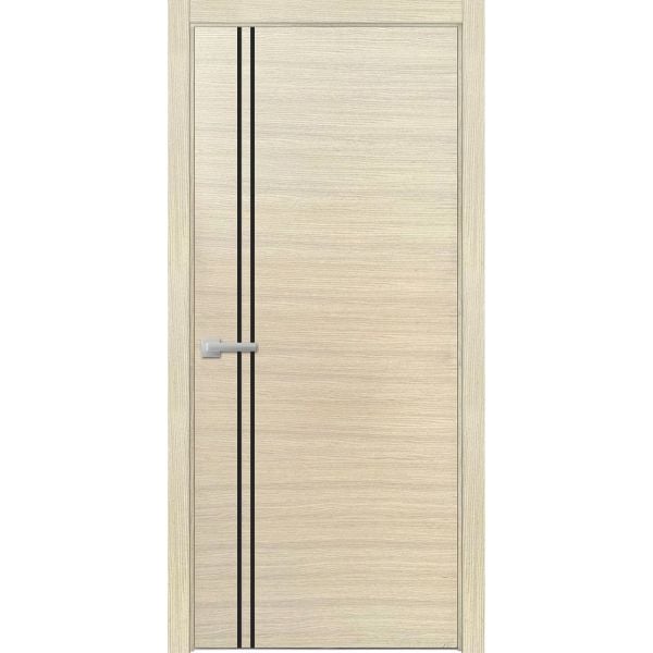 Modern Wood Interior Door with Hardware | Planum 0016 Natural Veneer | Single Panel Frame Trims | Bathroom Bedroom Sturdy Doors