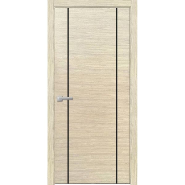 Modern Wood Interior Door with Hardware | Planum 0017 Natural Veneer | Single Panel Frame Trims | Bathroom Bedroom Sturdy Doors-18" x 80"-Butterfly