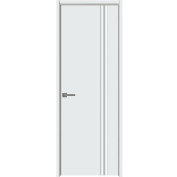 Interior Solid French Door 18 x 80 inches | BASIC 0111 Arctic White | Single Regular Panel Frame Handle | Bathroom Bedroom Modern Doors