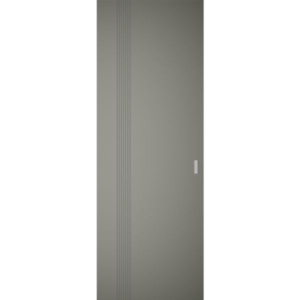 Hidden Barn | Basic 0111 Dove Grey | Wood Veneer Doors | Magic Concealed Sliding Set | 18" x 80"