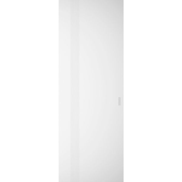Hidden Barn | Basic 0111 Arctic White | Wood Veneer Doors | Magic Concealed Sliding Set | 18" x 80"