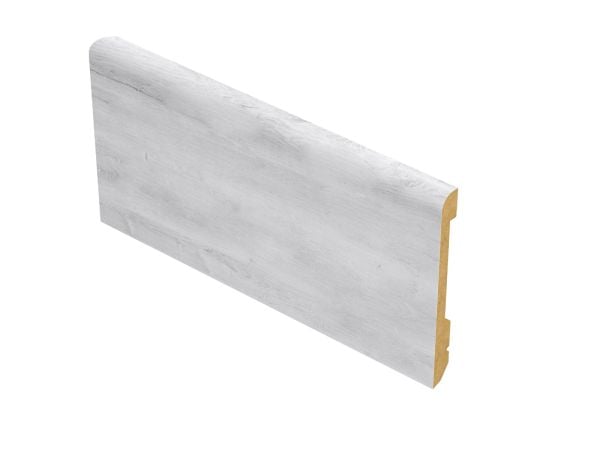 Armalux 8 x 8Ft Pack | Nordic White Interior Baseboard | PVC Film-Covered MDF - Slim Profile 1/2" Width - 4.25"