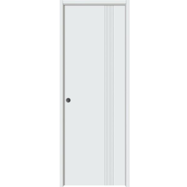 Sliding Pocket Door 18 x 84 inches | BASIC 0111 Arctic White | Kit Rail Hardware | Solid Wood Interior Bedroom Modern Doors