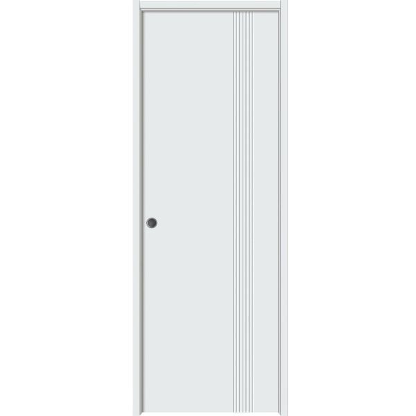 Sliding Pocket Door 32 x 80 inches | BASIC 0111 Arctic White | Kit Rail Hardware | Solid Wood Interior Bedroom Modern Doors