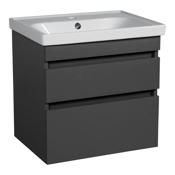Modern Wall-Mounted Bathroom Vanity with Washbasin | Niagara Gray Matte Collection | Non-Toxic Fire-Resistant MDF-32"