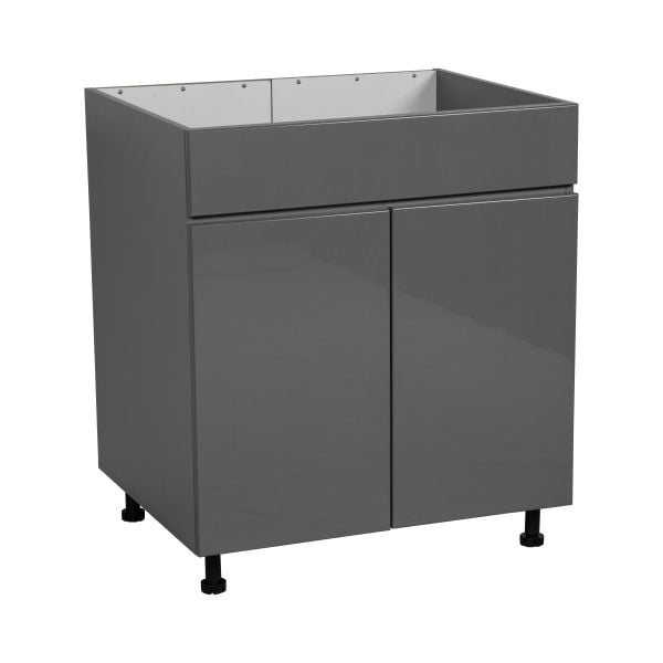 33" Sink Base Cabinets-High Double Door-with Grey Gloss door