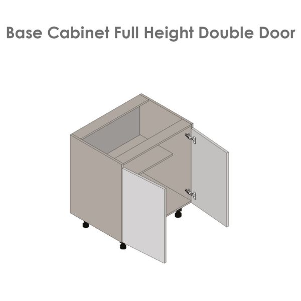 24" Base Cabinet High Double Door Grey