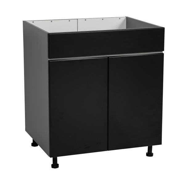 30" Sink Base Cabinets-High Double Door-with Black Matte door