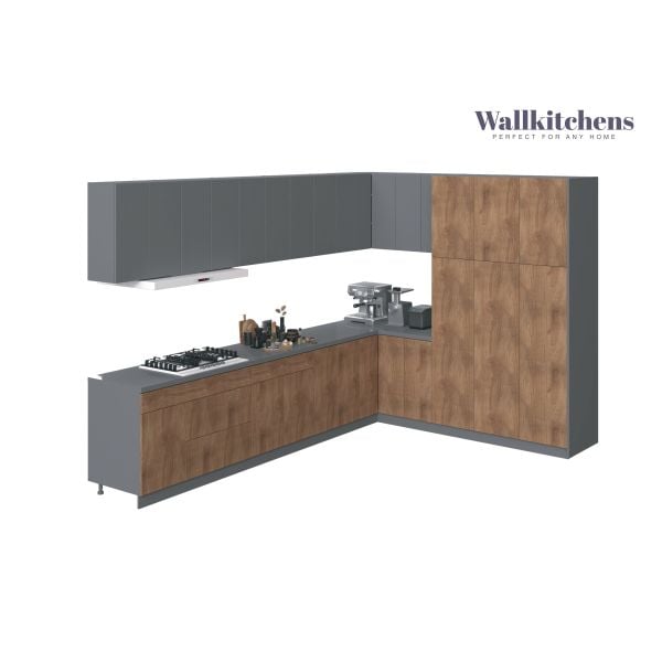 Kitchen Timeless Collection Natural Teak & Gray Color Base Size 12Ft Wide